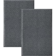 2pack 35x23.5in Door Mat - Indoor and Outdoor Welcome Mat, Absorbent and Drain Away Water Heavy Duty Entryway Doormat for Front Back Doors, Laundry Rooms, Mudrooms, The Garage and More