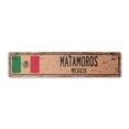 thumbnail image 1 of MATAMOROS MEXICO Vintage Aluminum Street Sign Mexican flag city country road rustic metal tin wall gift | Indoor/Outdoor | 30" Wide, 1 of 4