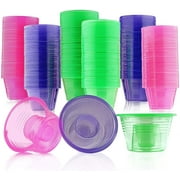 Matana Neon Plastic Party Bomb Shot Glasses, 150 Count, 3.75oz Outer with 1oz Inner Cup, Sturdy and Reusable