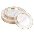 MATANA 40 Clear Plastic AIF4 Party Plates with Hammered Rim 20 Dinner