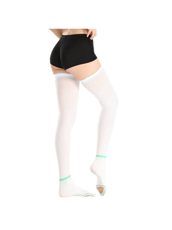 Anti Embolism Stockings For Women & Men,15-20 mmHg Thigh High Compression Socks,Medical Support Hose with Inspect Toe Hole For Relieve Post Surgery Swelling,Edema,DVT