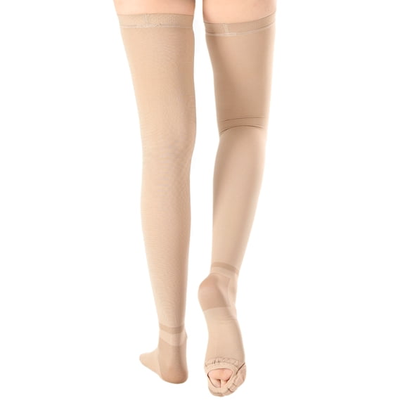 MATAYO Anti Embolism Stockings For Women & Men,15-20 mmHg Thigh High Compression Socks,Medical Support Hose with Inspect Toe Hole For Relieve Post Surgery Swelling,Edema,DVT