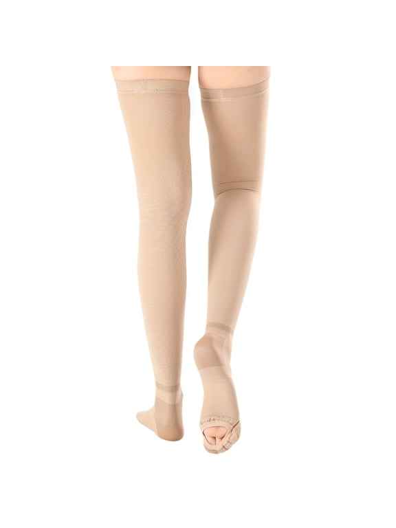 Anti Embolism Stockings For Women & Men,15-20 mmHg Thigh High Compression Socks,Medical Support Hose with Inspect Toe Hole For Relieve Post Surgery Swelling,Edema,DVT