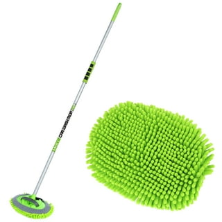 Plastic Microfiber 2 In 1 Long Handle Floor Cleaning Brush With Wiper,  Medium, Light, 15 inch