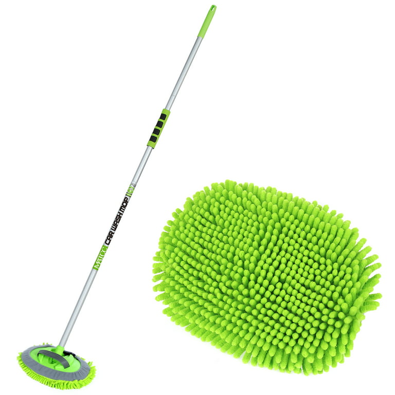MATCC 62” Car Wash Brush with Long Handle Car Wash Mop Mitt Sponge Chenille  Microfiber Car Cleaning Supplies Tools Scr…