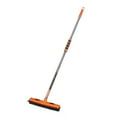 MATCC Rubber Push 3in1 Soft Bristles Sweeper Broom with Squeegee Edge