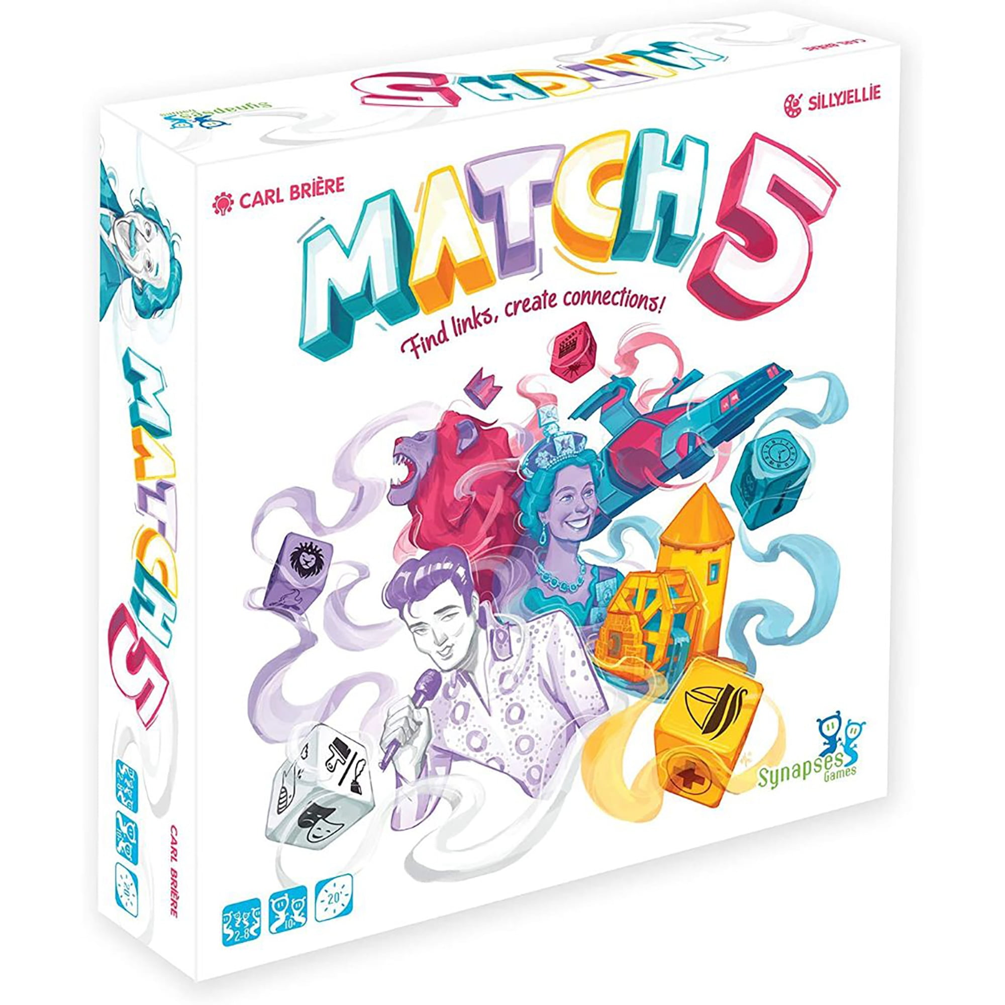 MATCH 5 - Word & Dice Game, Synapses Games, Ages 10+, 2-8 Players, 20 Min