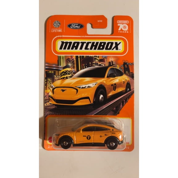 MATCHBOX 2021 FORD MUSTANG MACH-E MBX METRO 22/100 YELLOW NYC TAXI
