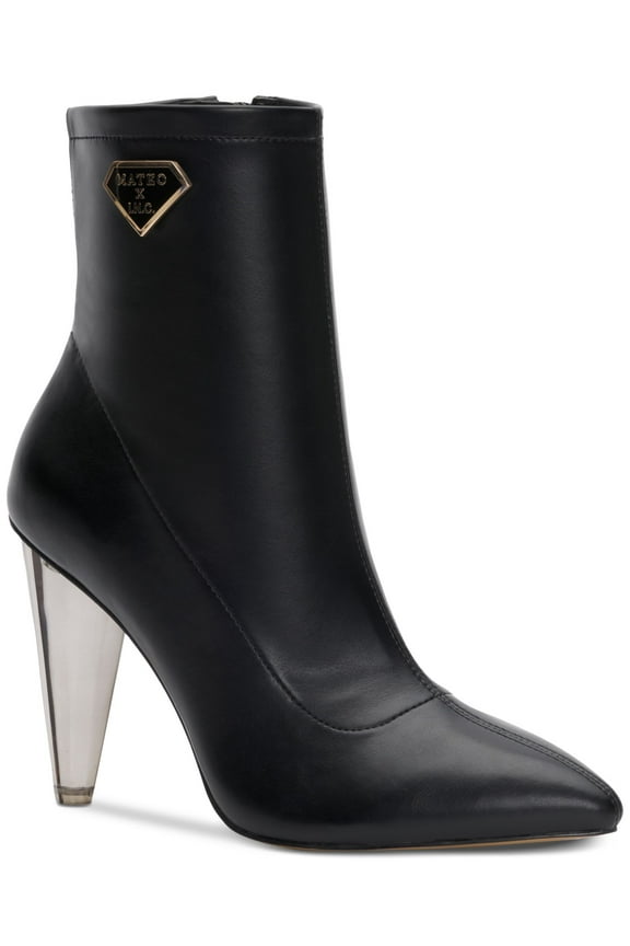 Womens Black Cushioned Arch Support Luisa Pointed Toe Stiletto Zip-Up Dress Booties 9.5 M