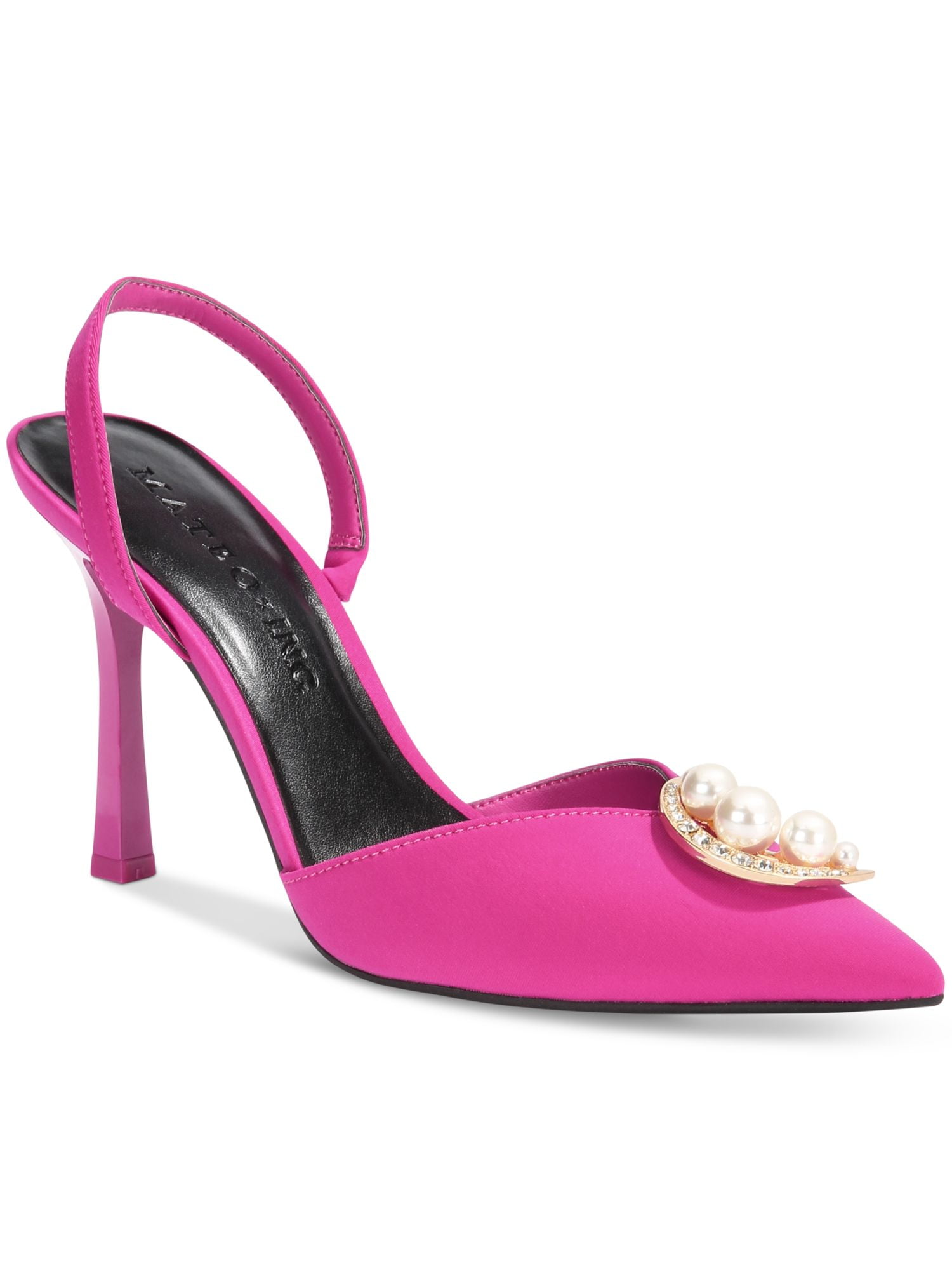 MATEO BY INC Womens Pink Slingback Goring Embellished MATEO BY INC Womens Pink Slingback Goring Embellished