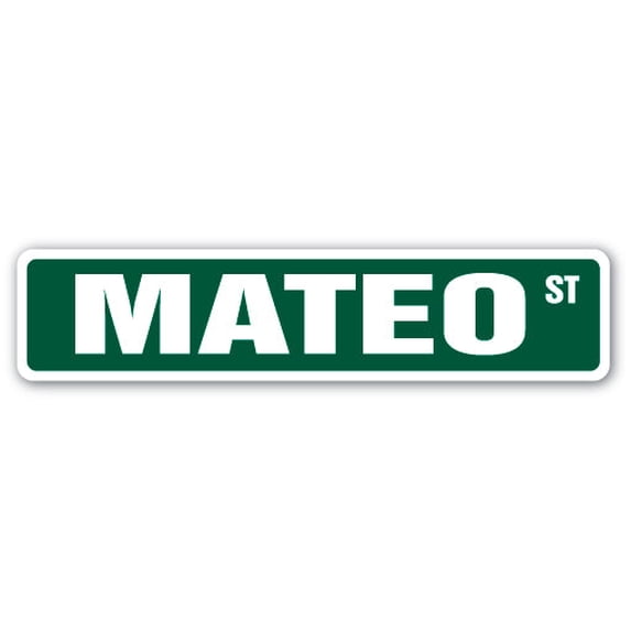 MATEO Street Sign Childrens Name Room Sign | Indoor/Outdoor | 24" Wide