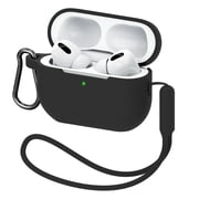 MATEPROX AirPods Pro 2 Case, Silicone AirPods Pro 2nd Gen [2022] Cover with Keychain/Handstrap-Black