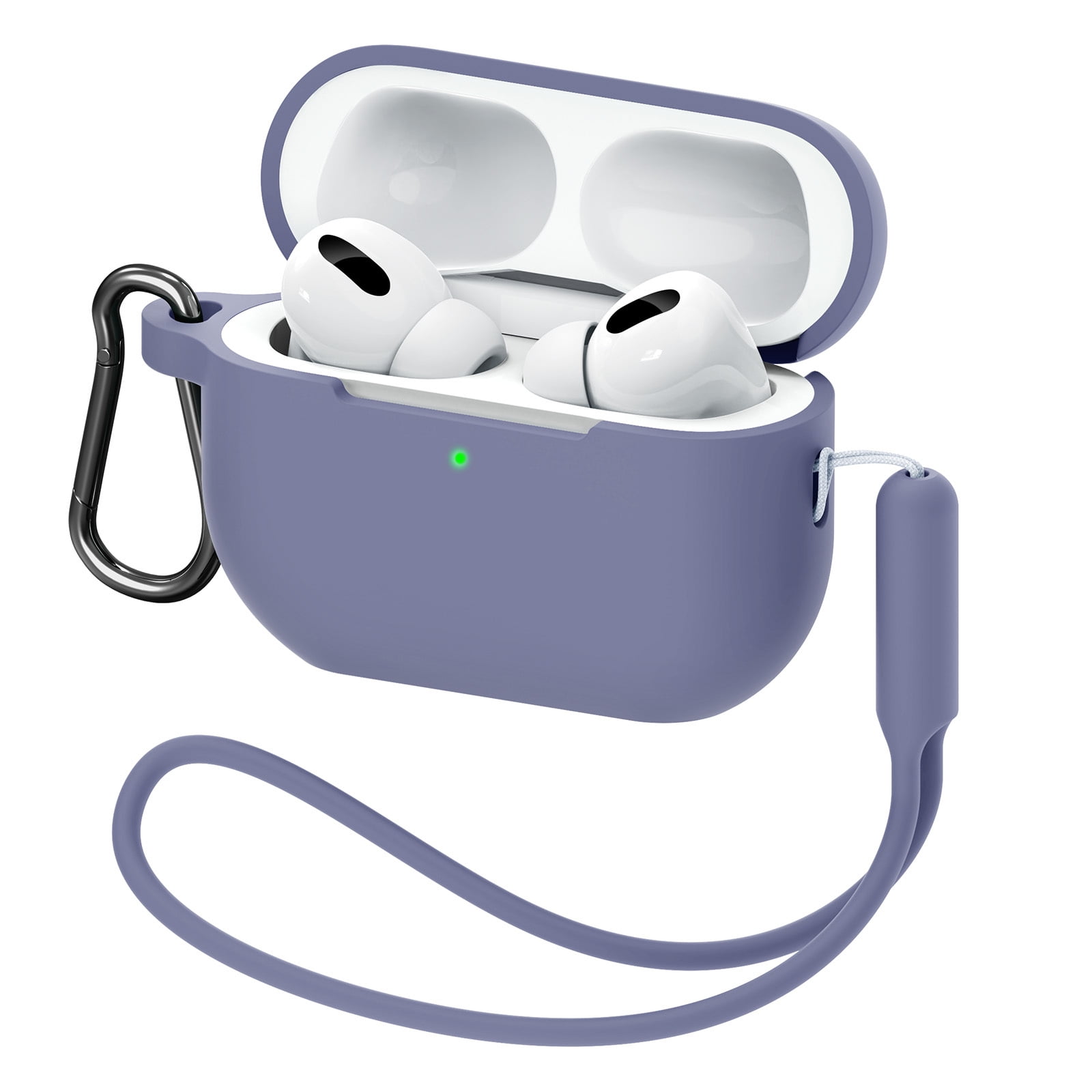 Funda Airpods Pro / Pro 2 Silicona Antihuellas Con Mosquetón - Azul Oscuro  con Ofertas en Carrefour