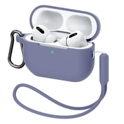 MATEPROX AirPods Pro 2 Case, Silicone AirPods Pro 2nd Gen [2022] Cover with Keychain/Handstrap-Lavender Purple