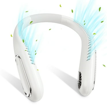 MATEPROX Portable Neck Fan, 4000 mAh Rechargeable Hand Free Bladeless Cooler Neck Fans on Shoulder, White