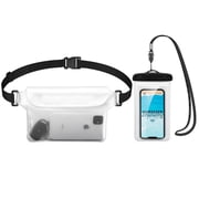 MATEPROX Waterproof Phone Pouch with Lanyard/Arm/Waist Strap, [2 Packs] Style Universal Water Proof Case Bags for iPhone 13/12/11 Pro Max/XR/SE/Galaxy S22-Clear