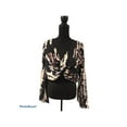 thumbnail image 1 of MATERIAL GIRL Womens Black Tie Dye Bell Sleeve Crop Top S, 1 of 1
