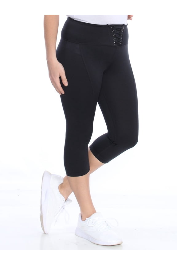 Womens New 1719 Black Lace Up Leggings M Juniors B+B