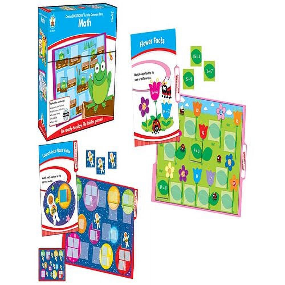 MATH FILE FOLDER GAME, GRADE 2, 16 GAMES, 19 SHEETS OF CARDS