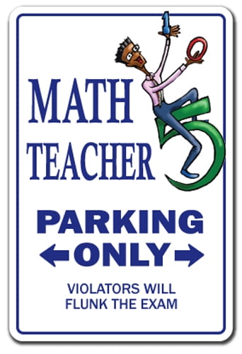 MATH TEACHER ZONE Warning Decal parking class gift middle high school ...