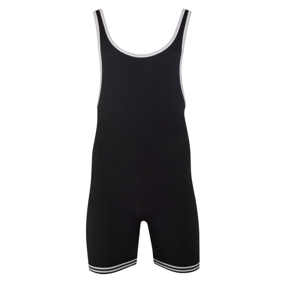 MATMAN #81 Youth Double Knit Nylon Singlet, Color: Black/White, Size: L (81-BLK/WHT-L)