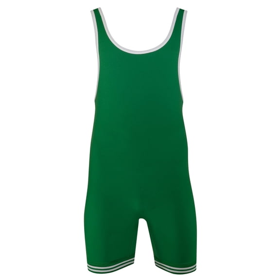 MATMAN #81 Youth Double Knit Nylon Singlet, Color: Kelly Green/White, Size: S (81-KGRN/WHT-S)