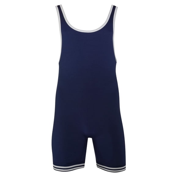 MATMAN #81 Youth Double Knit Nylon Singlet, Color: Navy/White, Size: XS (81-NAV/WHT-XS)