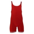 thumbnail image 1 of MATMAN #81 Youth Double Knit Nylon Singlet, Color: Red/White, Size: XS (81-RED/WHT-XS), 1 of 2