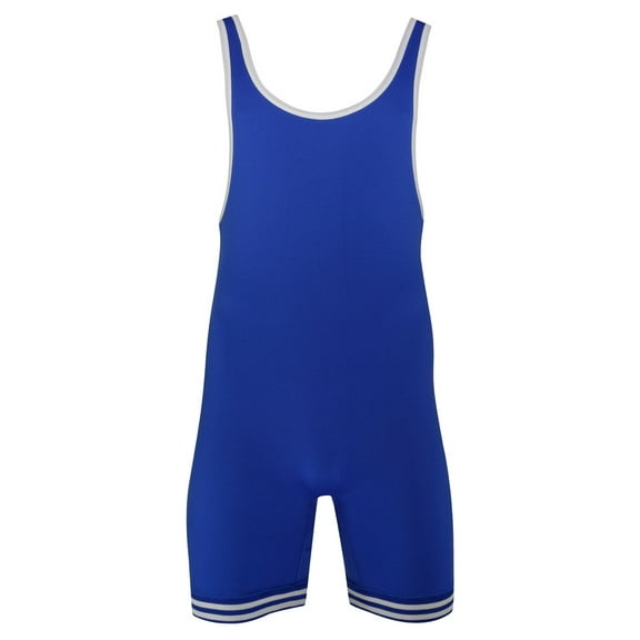 MATMAN #81 Youth Double Knit Nylon Singlet, Color: Royal/White, Size: L (81-ROY/WHT-L)