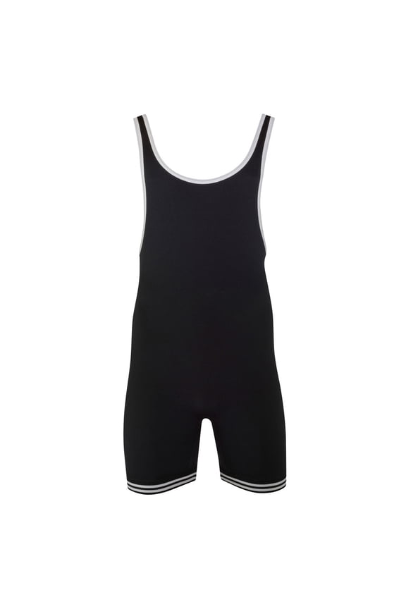 #83 Adult Double Knit Nylon Singlet, Color: Black/White, Size: 2XL (83-BLK/WHT-2XL)