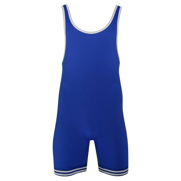 MATMAN #83 Adult Double Knit Nylon Singlet, Color: Royal/White, Size: XS (83-ROY/WHT-XS)