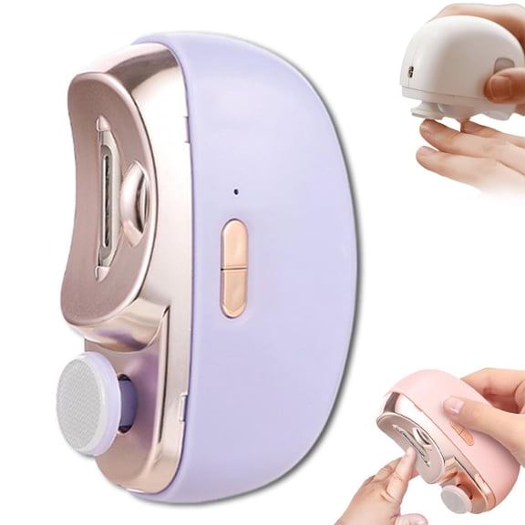 MATN 3 in 1 Automatic Electric Nail Clipper with Polishing,Electric Nail Clipper, Safe and Convenient Nail Trimmer, Two-Speed Adjustment Electric Toe Nail Clippers (Purple)