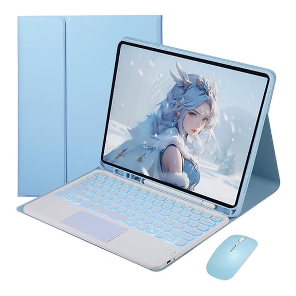 MATN Keyboard Case Compatible with iPad Air 13" (M2, 2024) and iPad Pro 12.9" (3/4/5/6th Gen),Slim Smart 7 Color Backlit Detachable Smart Touchpad and Mouses, Built in Pen Holder