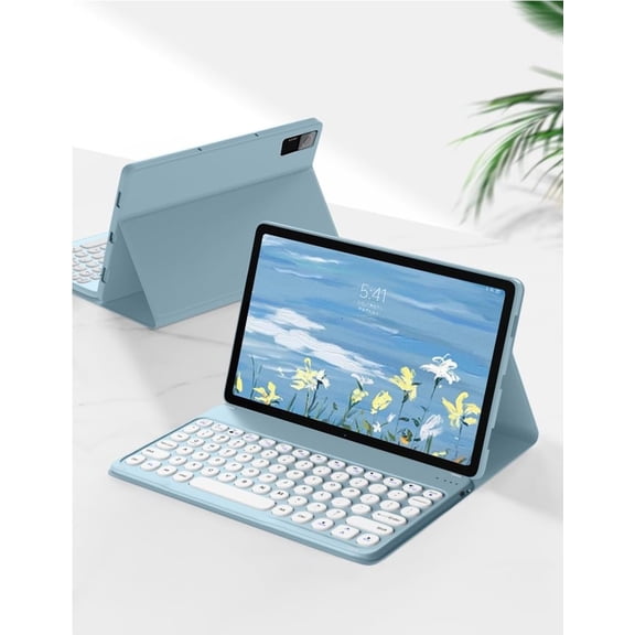 MATN Keyboard Case Compatible with Xiaomi Redmi Pad SE 11 inch Case with Keyboard Round Key Detachable Cute Color Keyboard Case,Pink