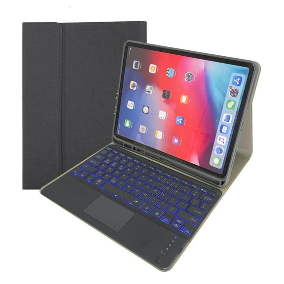MATN Keyboard Case for iPad Pro 12.9 Inch 6th/5th/4th/3rd Generation with Pencil Holder, 7 Color Backlit Wireless Detachable Keyboard with Pencil Holder,Blue