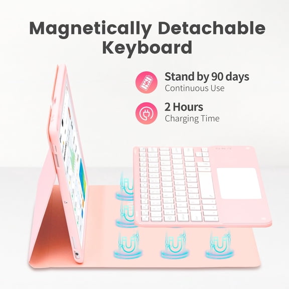 MATN Keyboard case Compatible with iPad 9.7 inch, iPad 6th Gen (2018), iPad 5th Gen (2017), iPad Air 2 (2014), Multi-Touch Trackpad, Backlit Detachable Folio Keyboard Slim Cover with Pencil Holder