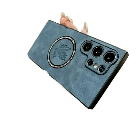 MATN Leather Case for Wireless Charging for Samsung Galaxy S24 S23 S22 S21 Ultra Plus FE Note20 S23 S23Ultra Shockproof Cover,Dark Blue,for Samsung S24Ultra