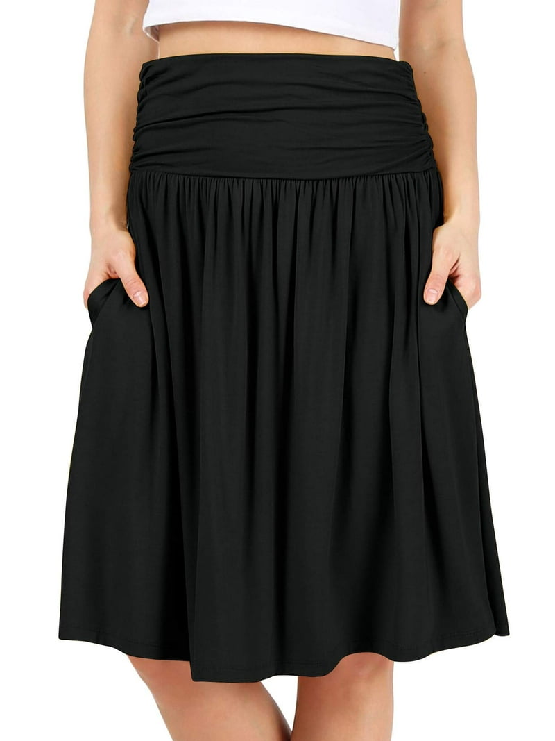 MATN Navy Skirts for Women Knee Length Navy a Line Skirt Skirt