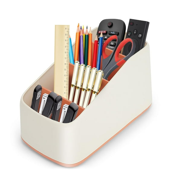 MATN TV Remote Control Holder Organizer Box with 4 Compartments Remote Caddy Tray Table Desk Desktop Storage Organizer for Media Player,Makeup Brush,Pencil,Glassees,Office Supplies(Green)