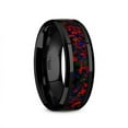 thumbnail image 1 of MATRIX Black Ceramic Polished Beveled Edges Men’s Wedding Band with Black Opal Inlay - 8mm, 1 of 1