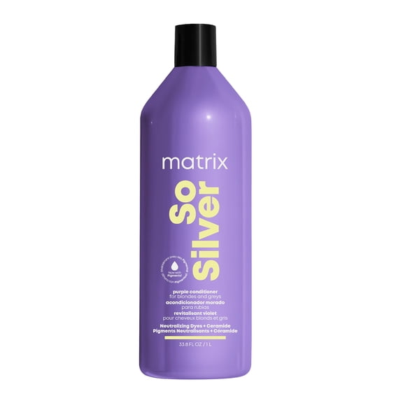 MATRIX So Silver Purple Conditioner | Removes Brassy Yellow Color Depositing & Toning | Pigmented Conditioner For Blondes and Greys | For Color Treated Hair | Salon Conditioner | Vegan C80