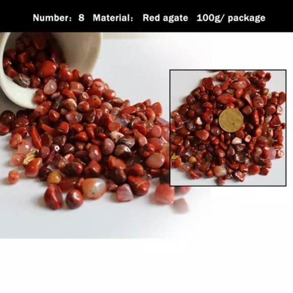 MATROOY 1/4 lb Lots Natural Quartz Crystal Gemstone Reiki Healing Mineral Rough Specimen-Red Agate