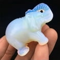 thumbnail image 1 of MATROOY 1.5" Natural Crystal Quartz Elephant Carving Statue Figurine Stone Mineral Art-Opal, 1 of 9