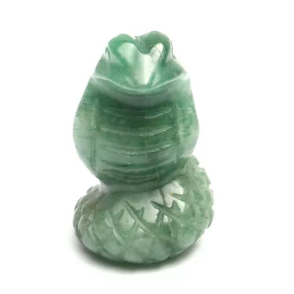 MATROOY 1.5" Natural Quartz Crystal Snake Carved Stone Healing Rock Serpent Carving-Aventurine