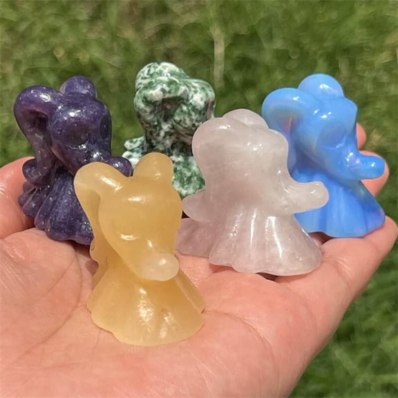 MATROOY 1.5" Natural chalcopyrite Ghost dog skull quartz crystal skull gift Random 1pc