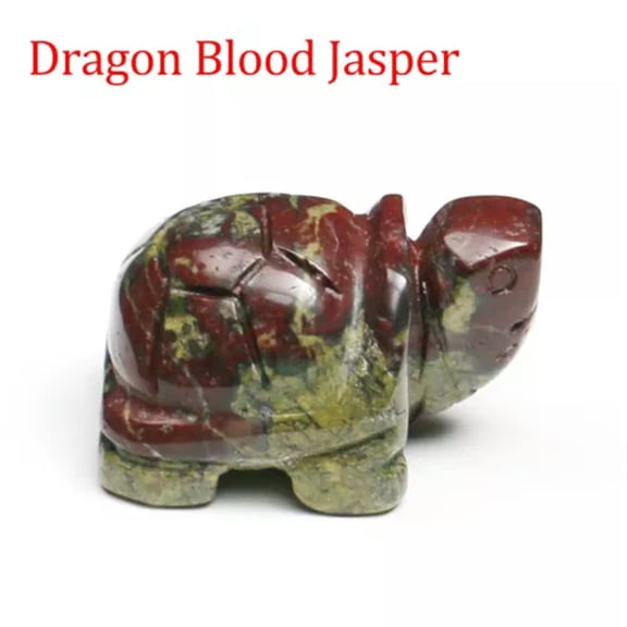 MATROOY 1.5" Turtle Tortoise Natural Gems Crystal Carved Reiki Healing Animal Figurine-Dragon Blood Stone