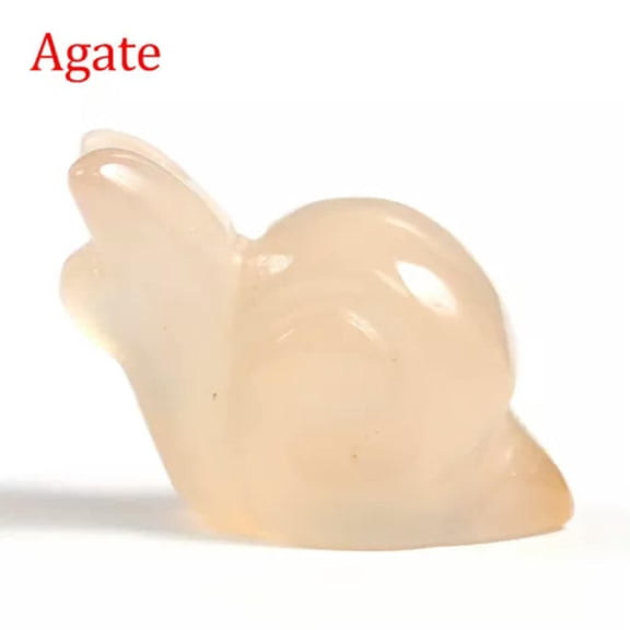 MATROOY 1" Natural Quartz Crystal Mini Snail Hand Carved Healing Animal Miniture Decor-Agate-approx.1"