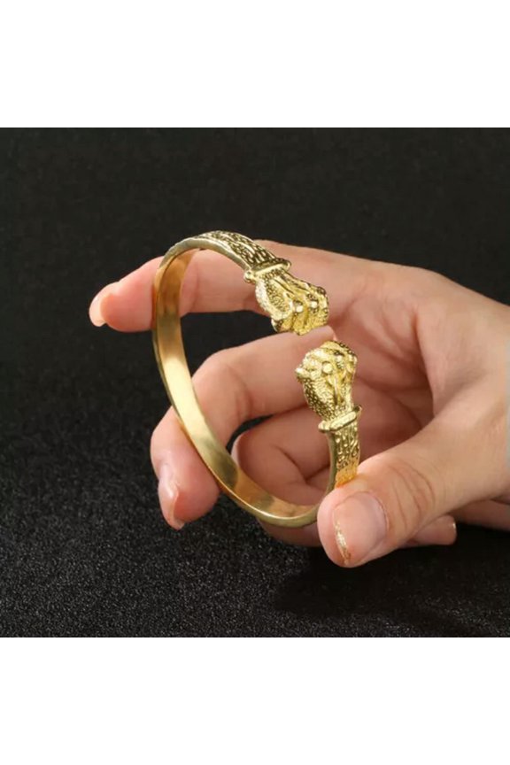 1 PC Brass Open Bangle Creative Fist Retro Bracelet Inner Dia. 7.4cm/ 2.91 Inch-Brass