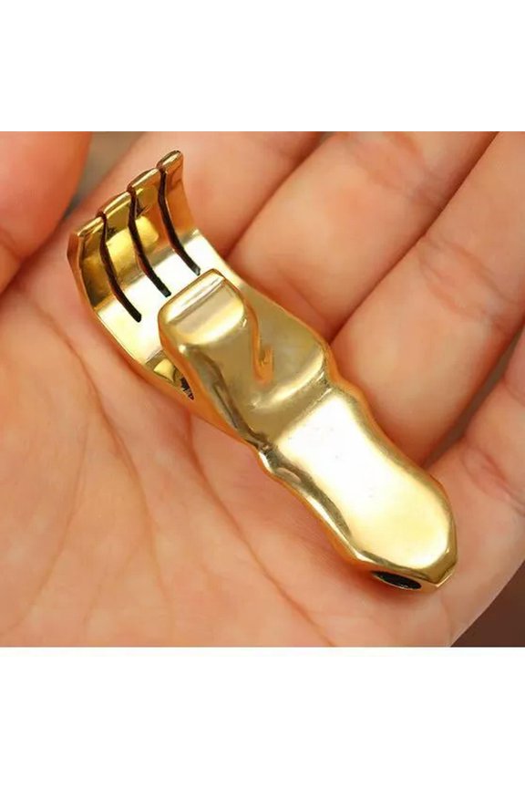1 PC Small Brass Hand Shape Tool EDC Pendant 60*18mm /2.36" *0.71"
