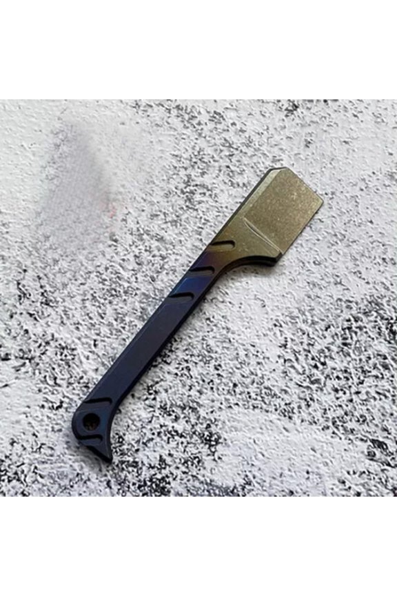 1 PC Small TC4 Titanium Alloy Pry Bar Keychain Pendant Outdoor Multi Tool EDC-blue